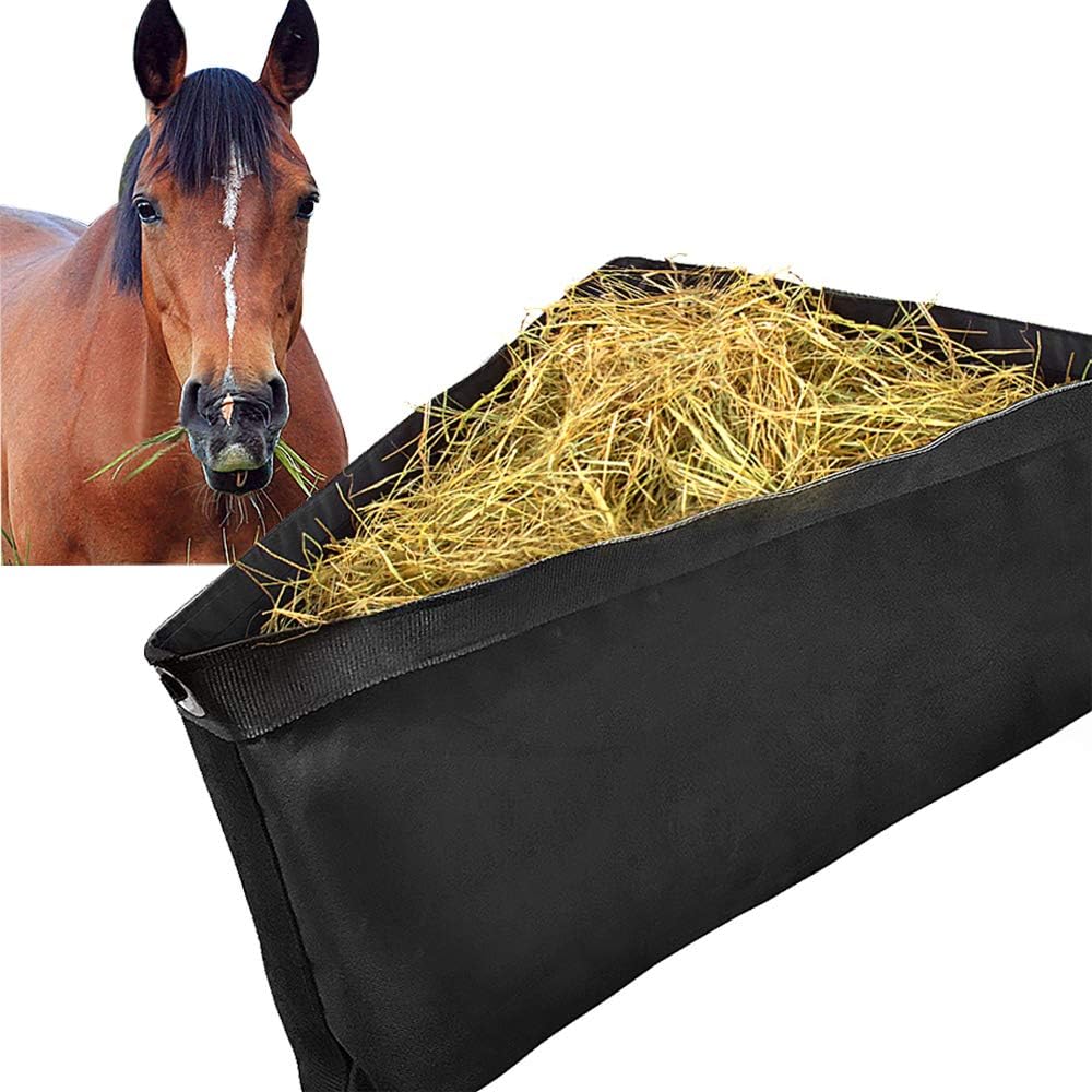 Amazon Com Asooll Black Deep Corner Feeder For Horses With Mesh