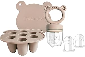 BIGSPINACH Frozen Breastmilk Teether & Baby Food Feeder Tray - Teething and Feeding