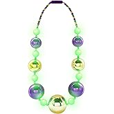 Windy City Novelties LED Light Up 44" Jumbo Bead Necklace with 3 Dynamic Light Modes for Festive Fun