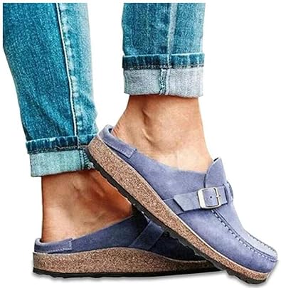 Wodetian Damen Clogs Wildleder Slip Auf Sandalen Loafer Flach Runde Zehen Ruckenlos Gehen Hausschuhe Schuhe Frauen Lassig Bequeme Sommer Home Office Schuhe Knochel Amazon De Schuhe Handtaschen
