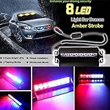 Hotenergy Red/Blue Warning Caution Van Truck 8-LED Emergency Strobe Light Lamp Bar