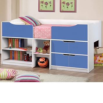 Happy Beds Cabin Bed Low Sleeper White Storage Frame Bedroom Kids