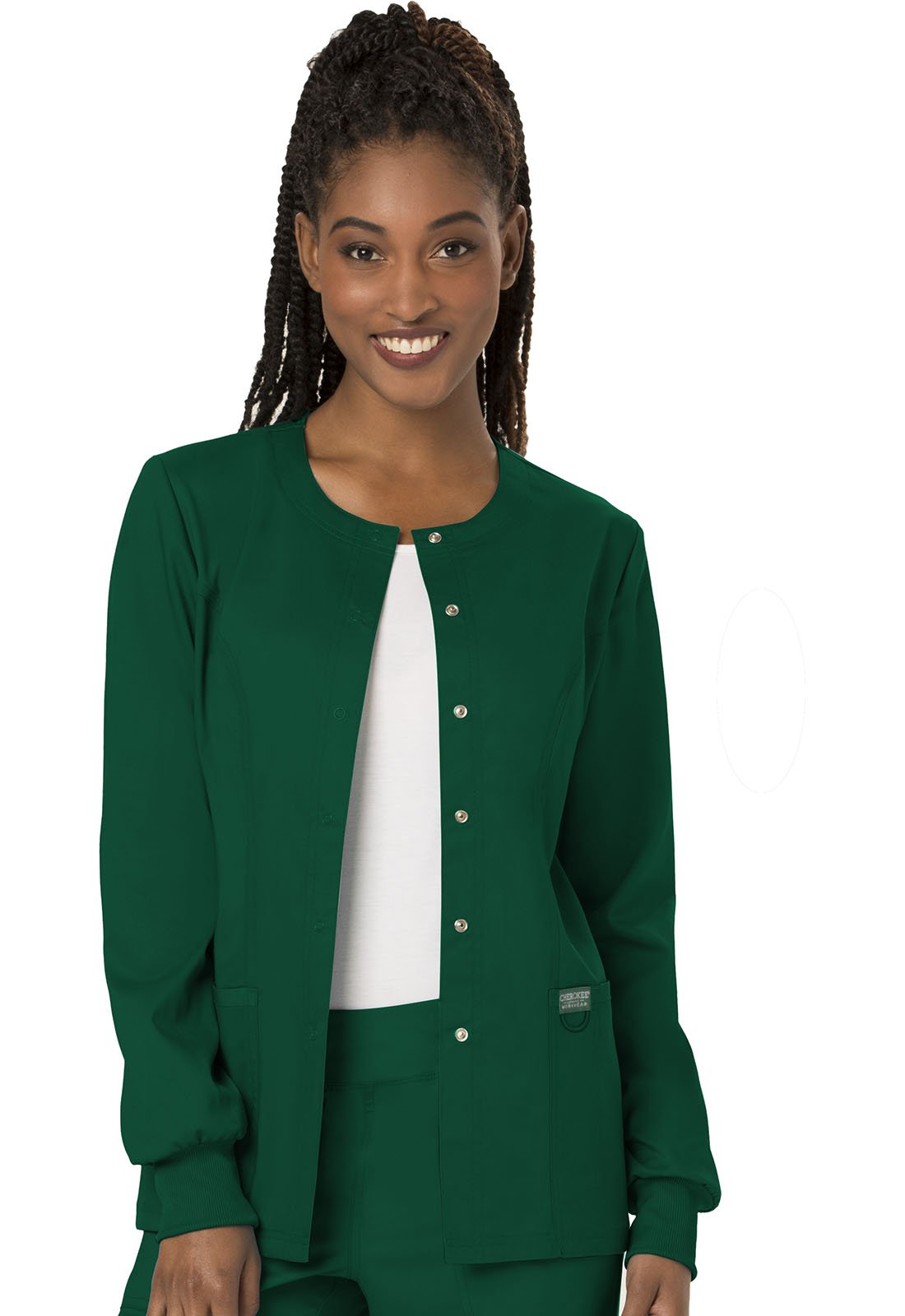 Cherokee Women's Snap Front Warm-up Jacket, Hunter
