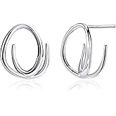 Aliyoham Sterling Silver Earrings for Women, Hypoallergenic Wire Stud Earrings Jewelry for Women Sensitive Skin