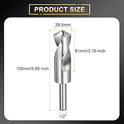 HARFINGTON 28.5mm Drill Bit 1/2" Reduced Shank