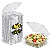 Smygoods Clamshell Take Out Containers, Hinged Lid Container, 8oz. 50 count,