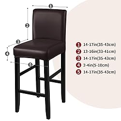 YISUN Bar Stool Covers, Stretch Waterproof PU Bar