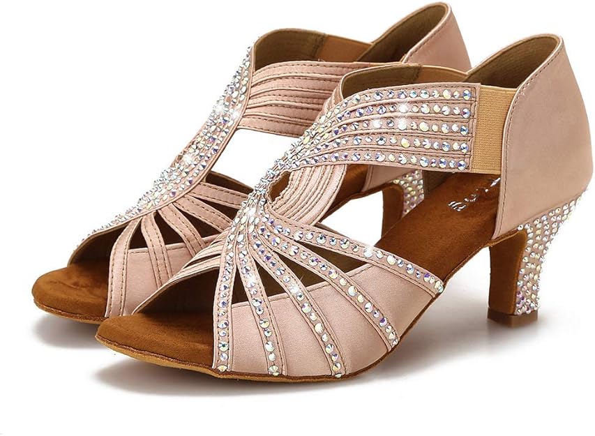 Rhinestones Ballroom Dance Shoes Women Latin Salsa