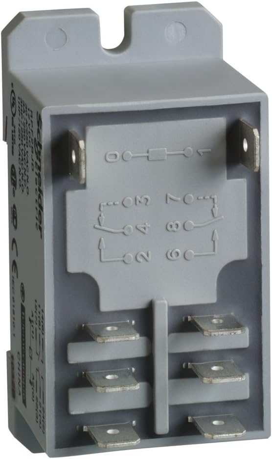 230VAC, 8-Pin Bottom Flange, Din Rail Enclosed Power Relay; Electrical Connection: 1/4" Tab Terminal - 1 Each