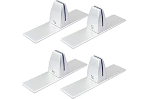 MOUNTAIN_ARK 4 Pack T Shaped Office Desk Partition Clamp, Sneeze Guard Bracket Support, Aluminum