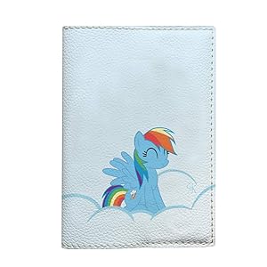 Rainbow dash design passport holder fashion style eco leather for kids handmade travel cover