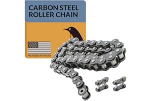 PGN BEARINGS PGN #40 Roller Chain - 10 Feet + 2 Free Connecting Links - Carbon Steel Chains for Bycicles, Mini Bikes, Motorcycles, Go-Karts, Home and Industrial Machinery - 239 Links