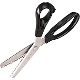 Long Ying Scalloped Pinking Shears for Fabric, Professional Zig Zag Scissors, Handheld Dressmaking Cutting (scalloped 7mm)