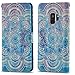 HAOTP Galaxy S9 Wallet Case, 3D Beauty Luxury Fashion PU Flip Stand Credit Card ID Holders Wallet Leather Case Cover for Samsung Galaxy S9 Mandala Floral Flower