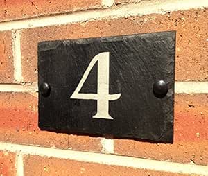 Placa de pizarra para número de casa, 10x15cm: Amazon.es: Bricolaje y