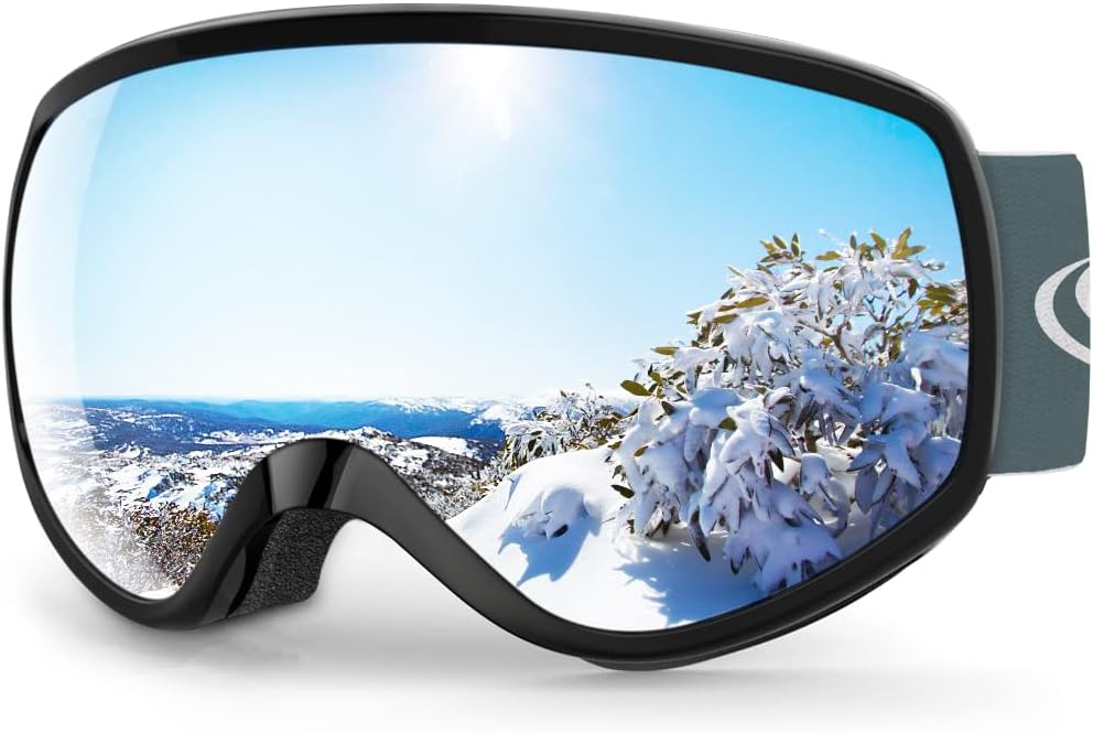 Findway Kids Ski Goggles OTG 3-12 UV400 Anti-fog A Black/Silver