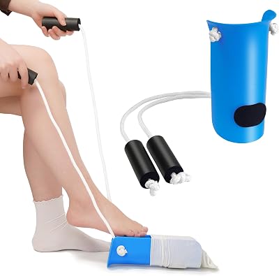 Kekoy Sock Aids Three-Finger Foam Handles Men Women Blue