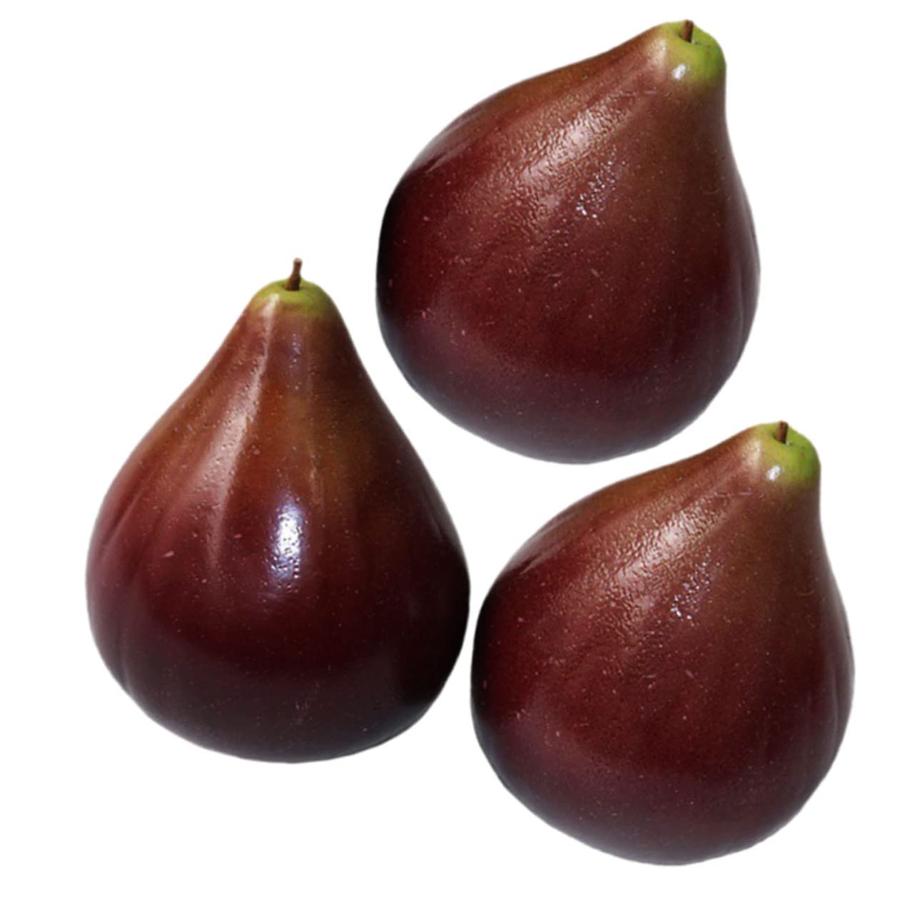 SEWOART Artificial Fig Fruit Model 3 Pieces Realistic Faux Figs for Kitchen Decor Educational Toys for Children Home Display 2.76X2.36X2.36In