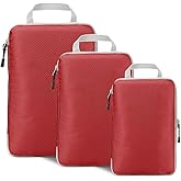 3 Set Compression Packing Cubes with Handle Travel Essential for Suitcases Nylon Portable Storage Bag Luggage Organizer Bags Waterproof for Clothes Storage