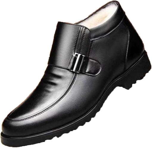 Amazon スリッポン ビジネスシューズ メンズ ウォーキングシューズ 冬靴 革靴 裏起毛 ボア ローファー カジュアル 防寒 暖かい あったか メンズシューズ ハイカット 黒 歩きやすい 紳士靴 通勤 イノヤシューズ ビジネスシューズ