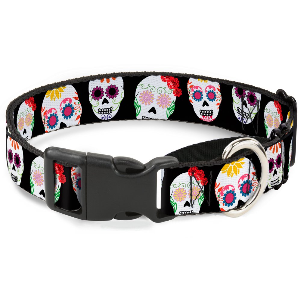 Reviews BuckleDown "Staggered Sugar Skulls Martingale Dog Collar