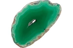 dssmboom Set of 10 Natural Agate Slices Stone for Home Decoration Place Cards, Irregular Geode Agate Stone for Jewelry Making, Green