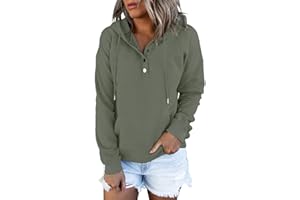 Mcnlyce Women's Hoodies Light Sweaters Button Up Long Sleeve Sweatshirt Casual Fall Fashion Clothes Pullover Top with Pockets