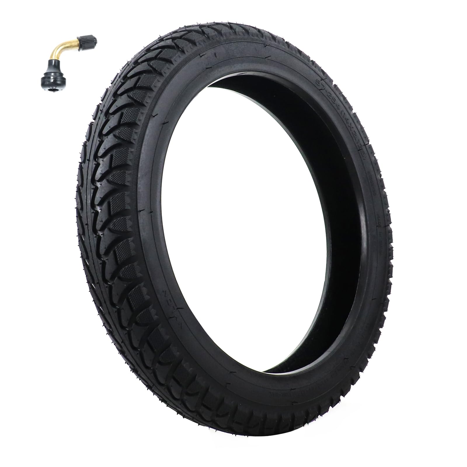 Photo 1 of 14 x 2.125 Tubeless Tire with Angled Valve?14 inch Thickened Tubeless Tires Compatible with Electric Scooters, E-Bike 14x2.125/57-254 Folding Electric and more