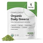 Complement Daily Greens Powder, Super Greens Powder Superfood- Wholefoods, Organic Chlorella, Barley Grass Juice, Broccoli Sprouts- Immune Support, Brain Health, Metal Detox- Single Serving Sample