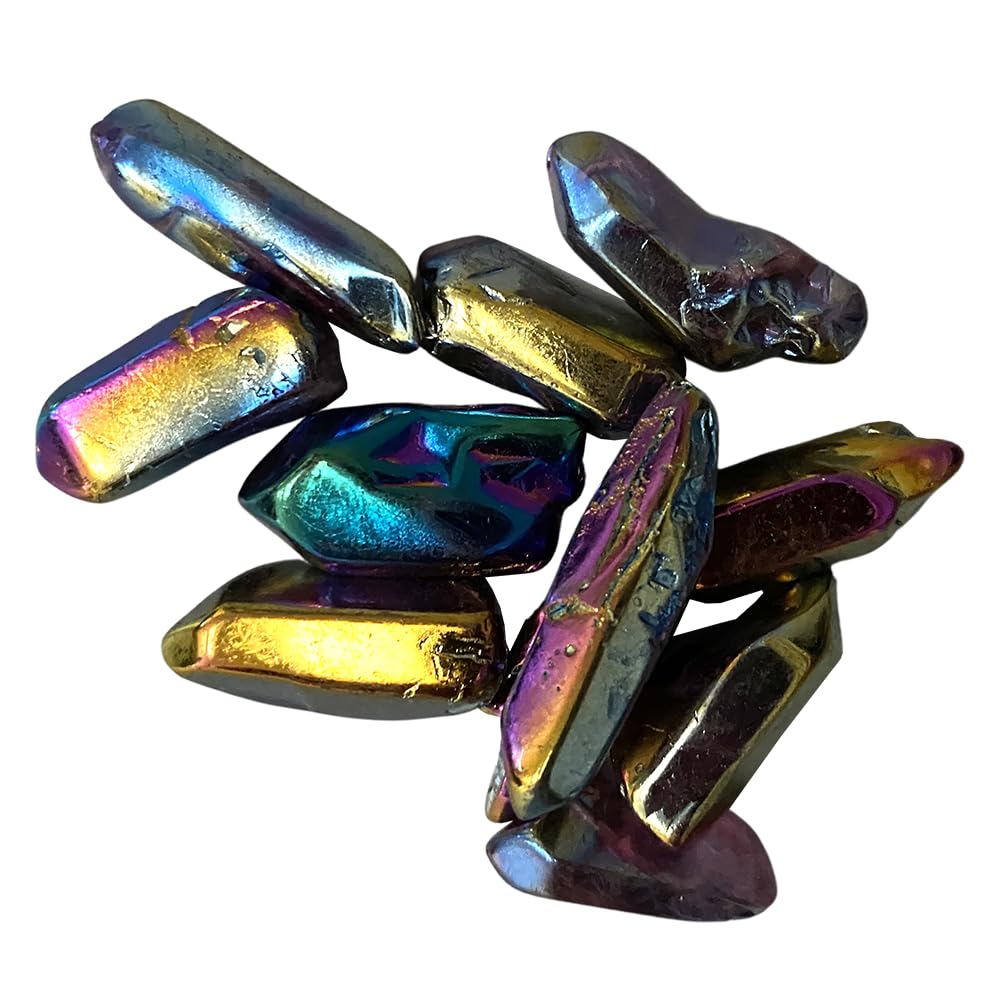 VIE Electroplated Quartz Points, 2-3cm, Pack of 6, Rainbow