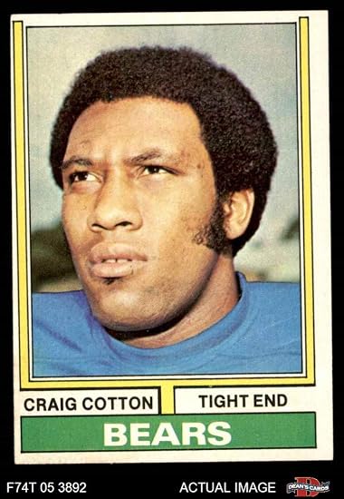 Amazon 1974 Topps 418 Craig Cotton Chicago Bears Football Card 