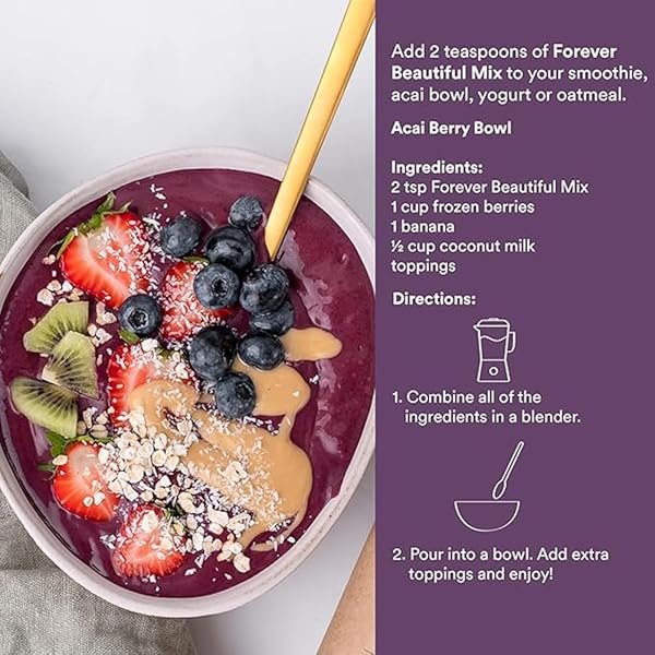 YOUR SUPER FOREVER BEAUTIFUL SUPERFOOD BLEND – ORGANIC SUPERFOOD POWDER FOR HEALTHY SKIN AND HAIR, WITH ORGANIC AÇAÍ, POWDER, MAQUI BERRY, MACA, AND ACEROLA (40 SERVINGS)