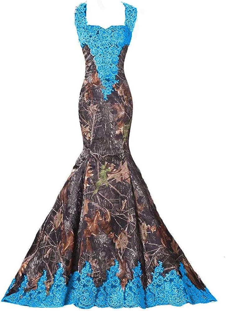 teal camo wedding dress