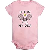 iDzn Baby Unisex Tennis Its In My DNA Funny Romper Newborn Bodysuits Infant Jumpsuit Childs Clothes Kids Graphic Outfits