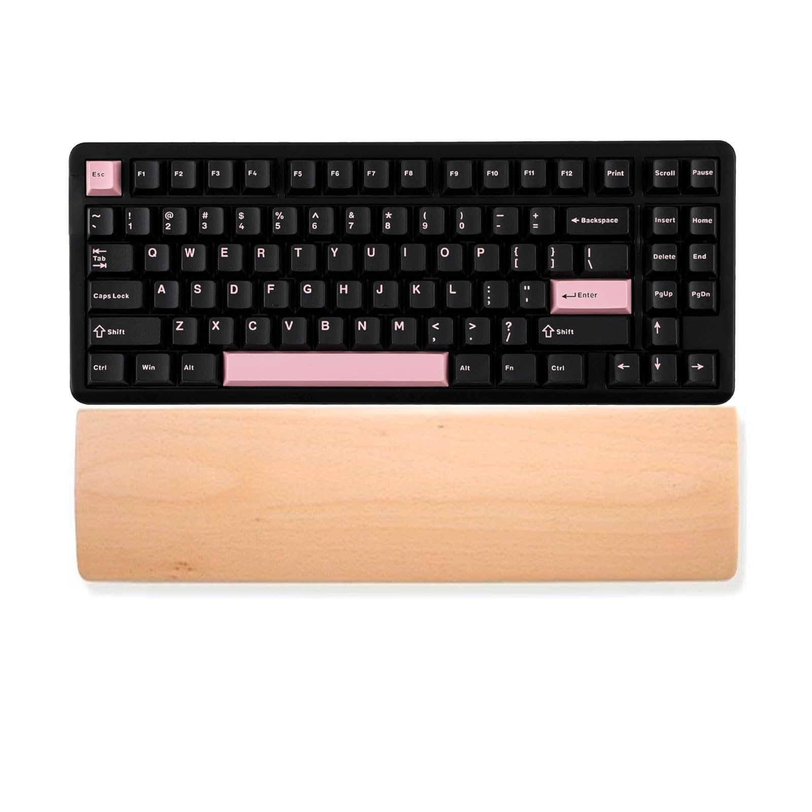 HomeDo Wooden Wrist Rest for Mechanical Keyboards, Support pad for Palm, Ergonomic Rest for Typing and Gaming (Beech, 30x8cm)