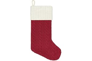 St. Nicholas Square 21-Inch Cable Knit Red Christmas Holiday Stocking (Blank)