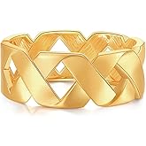 YBMYCM Wide Cuff Chunky Gold Bracelets for Women Open Cuff Bangles Adjustable Wrist Cuff Bracelets for Women