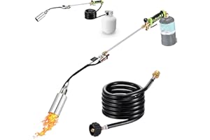 WorkBless Weed Torch, Propane Torch Weed Burner with 10 ft Hose, 1800,000 BTU, Flame Weeder with Flame Control for Weeding, Snow Melting