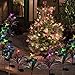 Solar Garden Stakes Hummingbird Flower Light Christmas Outdoor Lawn Decoration Stake Lights Multi-Color Changing LED Flowers with Birds Party Lights Waterproof for Yard Patio Landscape