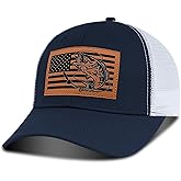 Bass Fishing Hat for Men, Father's Day Bass Hat Gifts for Men, American Flag Fishing Trucker Hat Birthday Gift for Dad