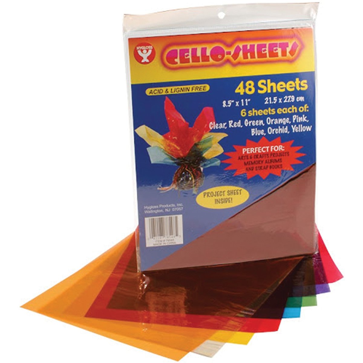 Hygloss 78548 Cello Sheets, 8.5 by 11Inch, 48Pack