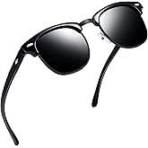 Joopin Vintage Sunglasses Half Frame Sun Glasses Polarized UV Protection Browline Shades for Women Men