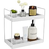 2-Tier Bathroom Counter Organizer, Bathroom Cosmetic Organizer Holder Dresser Top Organizer Kitchen Spice Rack and Standing R