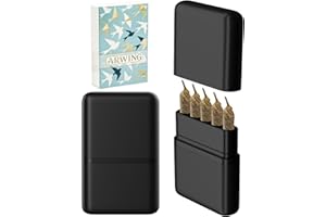 ARWING Smell Proof 5 Hole King Size Pre Roll Cone Holder Case Storage Box, 5 Capacity Cigarette Case for Regular Size, Small Portable Smoking Accessories for 1-1/4 Size Pre Rolled Rolling Paper - Black