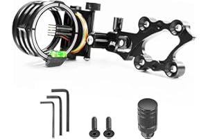 SOOHUPET 5-Pin Archery Bow Sight, Outdoor Archery Equipment, Tool-Less Micro-Click Adjustments Use with Left and Right-Hand Bows
