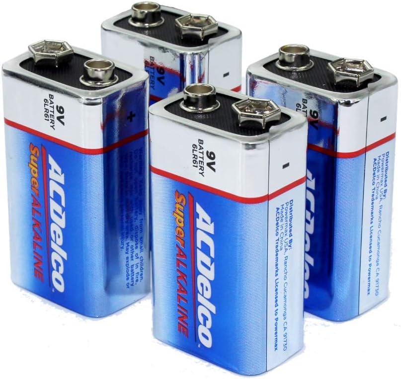 ACDelco 9 Volt Batteries, Super Alkaline Battery, 4 Count Pack: Health & Personal Care