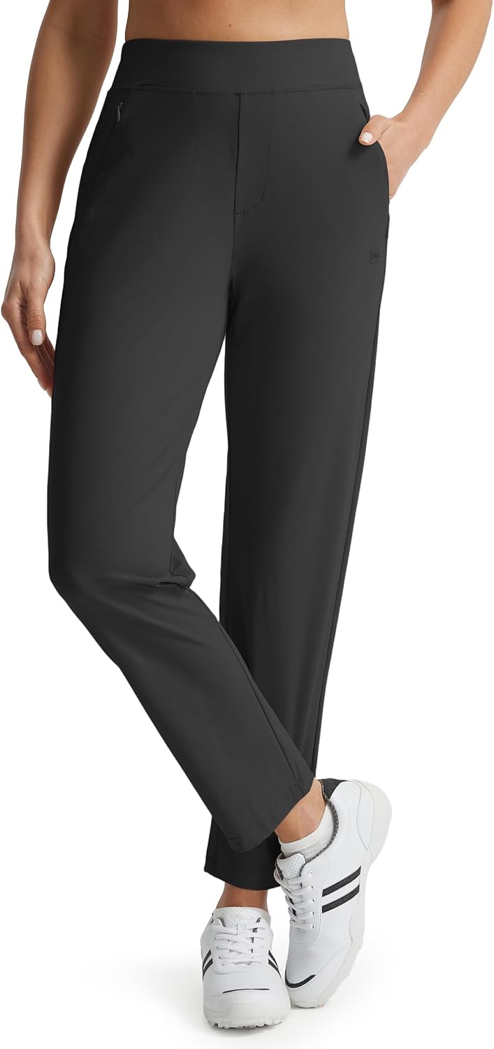 Libin Women's Golf Pants Stretchy Travel Dress Pant High Waisted Zipper Pockets Straight Leg Soft Work Lightweight