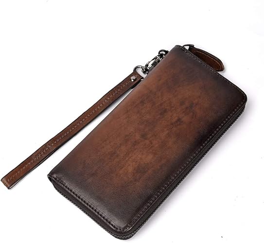 Amazon Merucy 本革 財布 メンズ サイフ ウォレット 長財布 ラウンドファスナー Wallet 小銭入れ 牛革 カウレザー お札入れ カード入れ 大容量 コーヒー Merucy 財布
