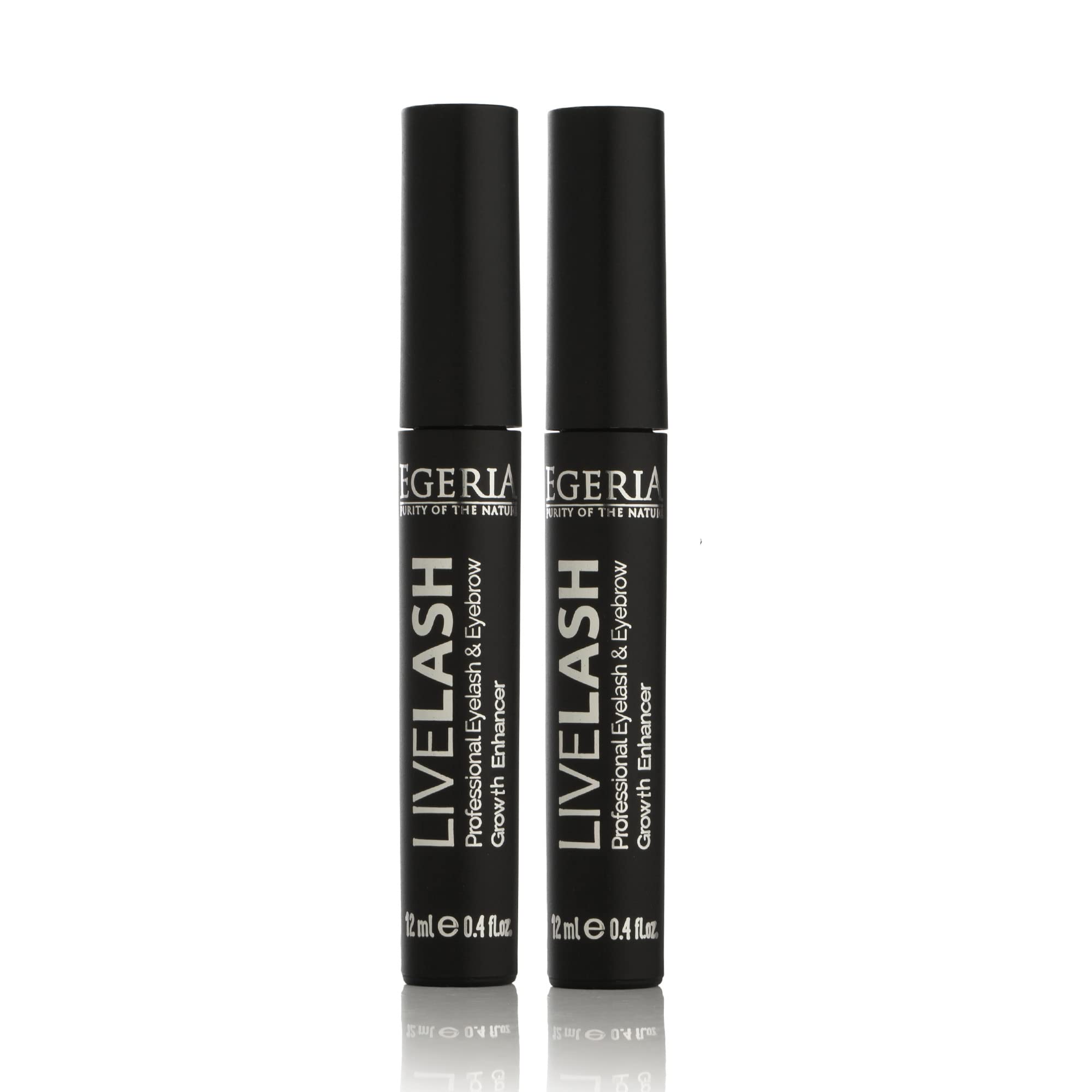 LiveLash Premium Eyelash Growth Serum and Eyebrow Enhancer by Egeria (12MLX2), Lash boost Serum for Longer, Fuller Thicker Lashes & Brows (2 PCS)