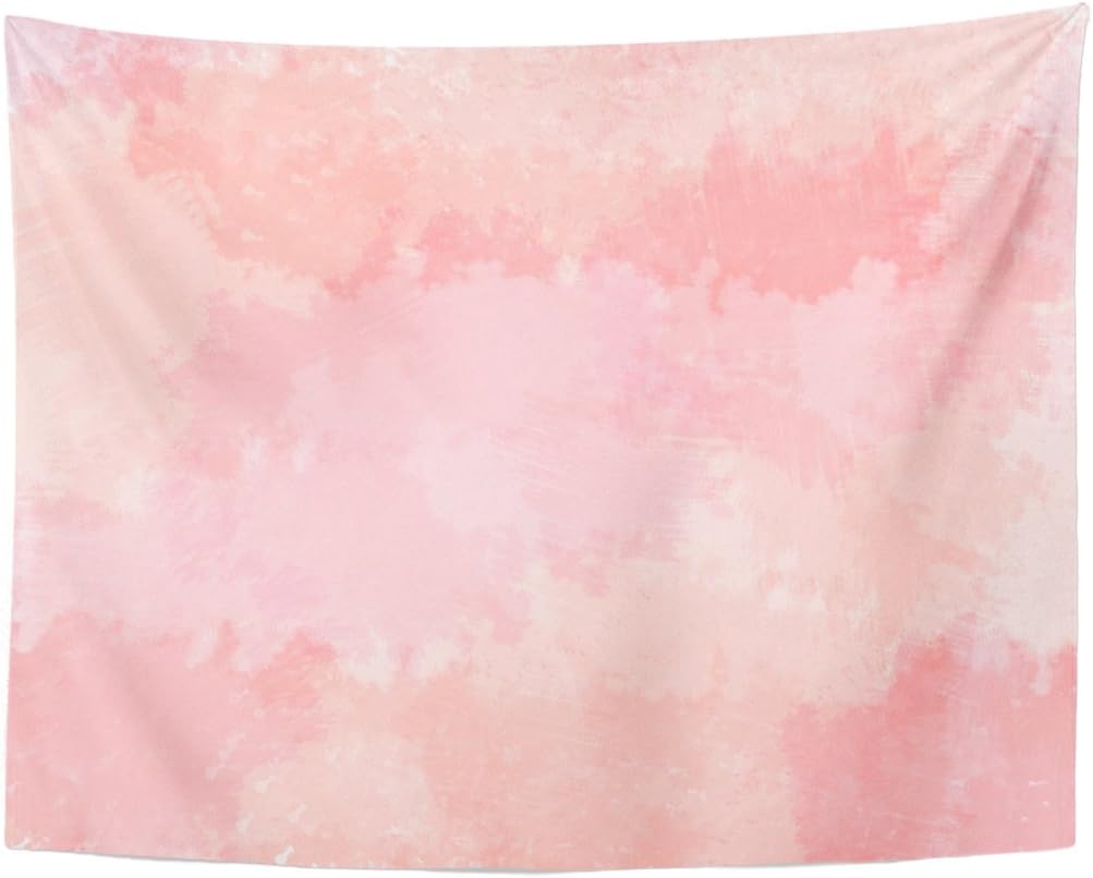 Emvency Tapestry Colorful Abstract Light Pink Blush Coral Digital Watercolor Red Floral Color Home Decor Wall Hanging for Living Room Bedroom Dorm 60x80 inches